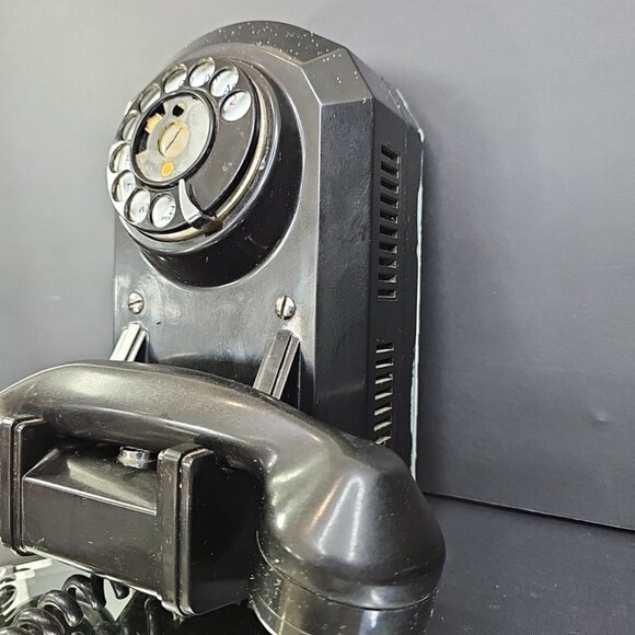 Vintage Black Automatic Electric AE50 Rotary Wall Telephone Needs Cleaning - Picture 4 of 16